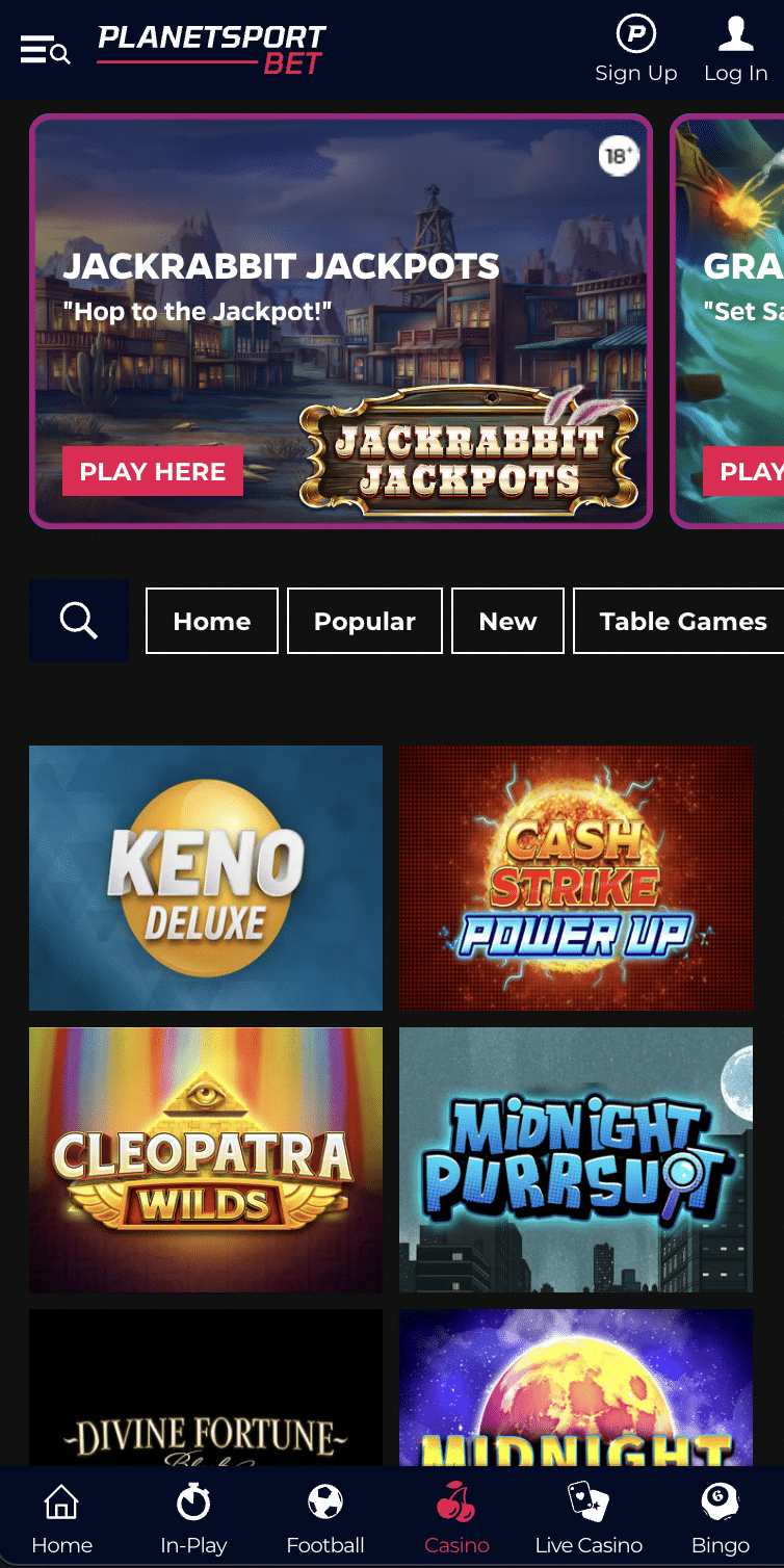 Slots at Planet Sport Bet Casino